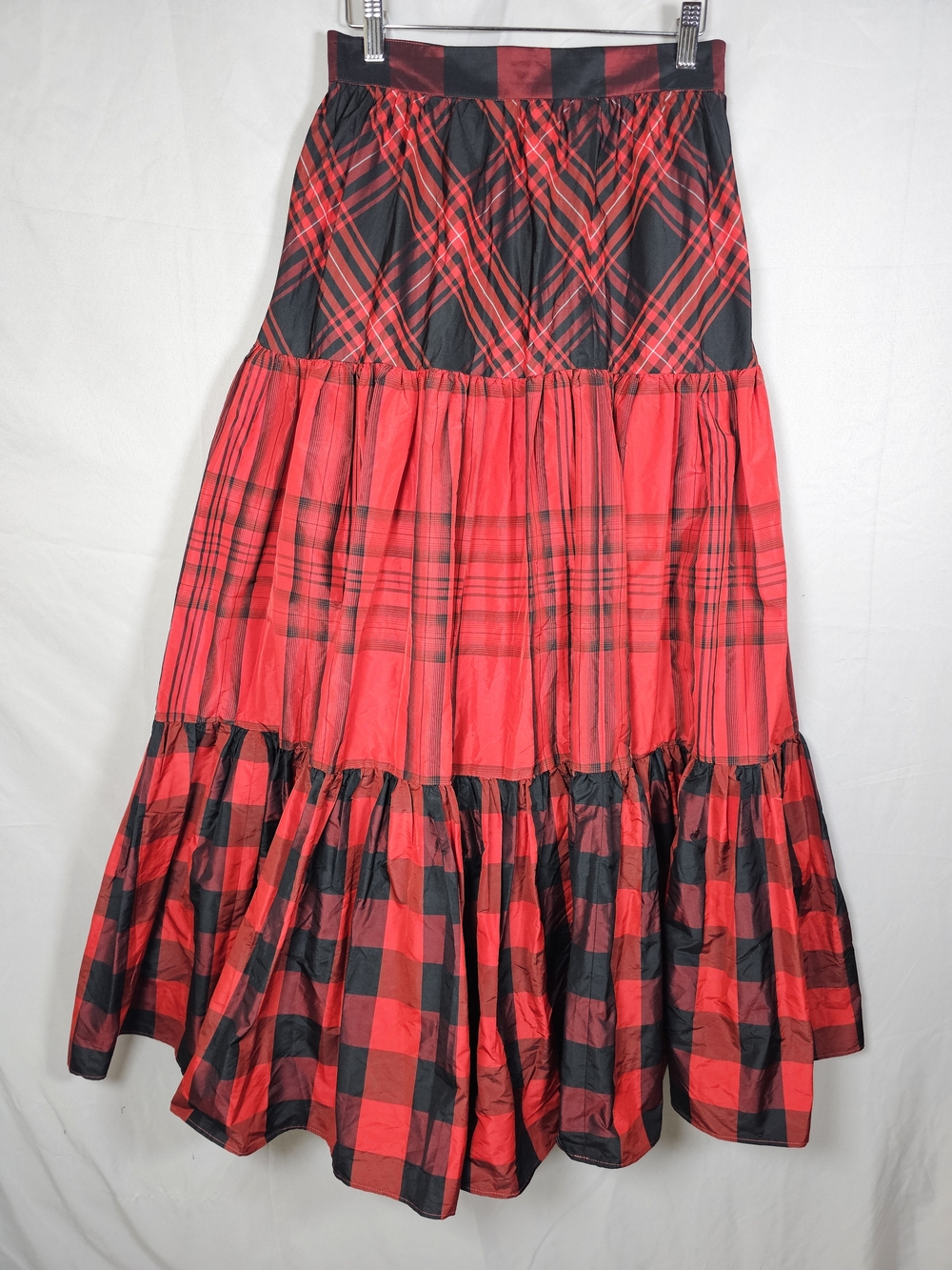 Brooks Brothers Taffeta Tiered Tartan Skirt size